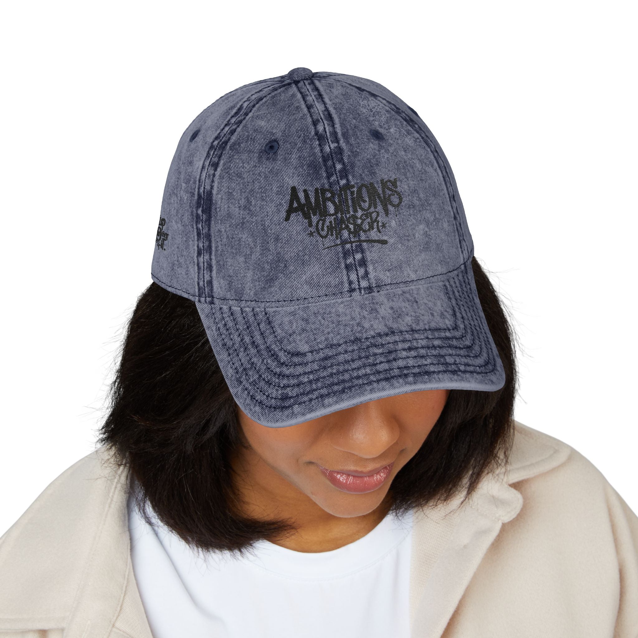 Embroidered Cap - Vintage Washed Ambitions CHA$ER Get Up & Go Get It