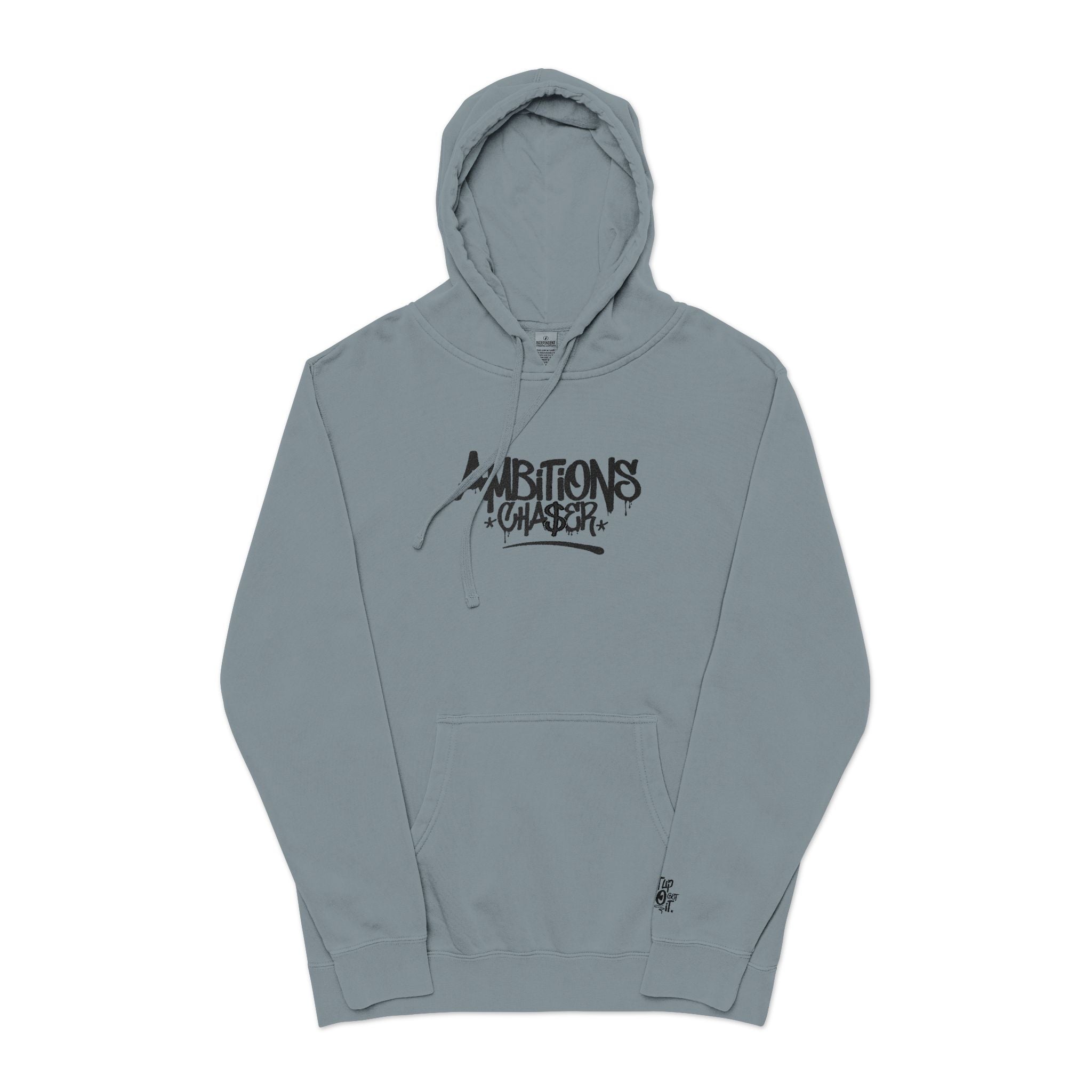 Embroidered Hoodie - Ambitions CHA$ER Logo, Get Up & Go Get It