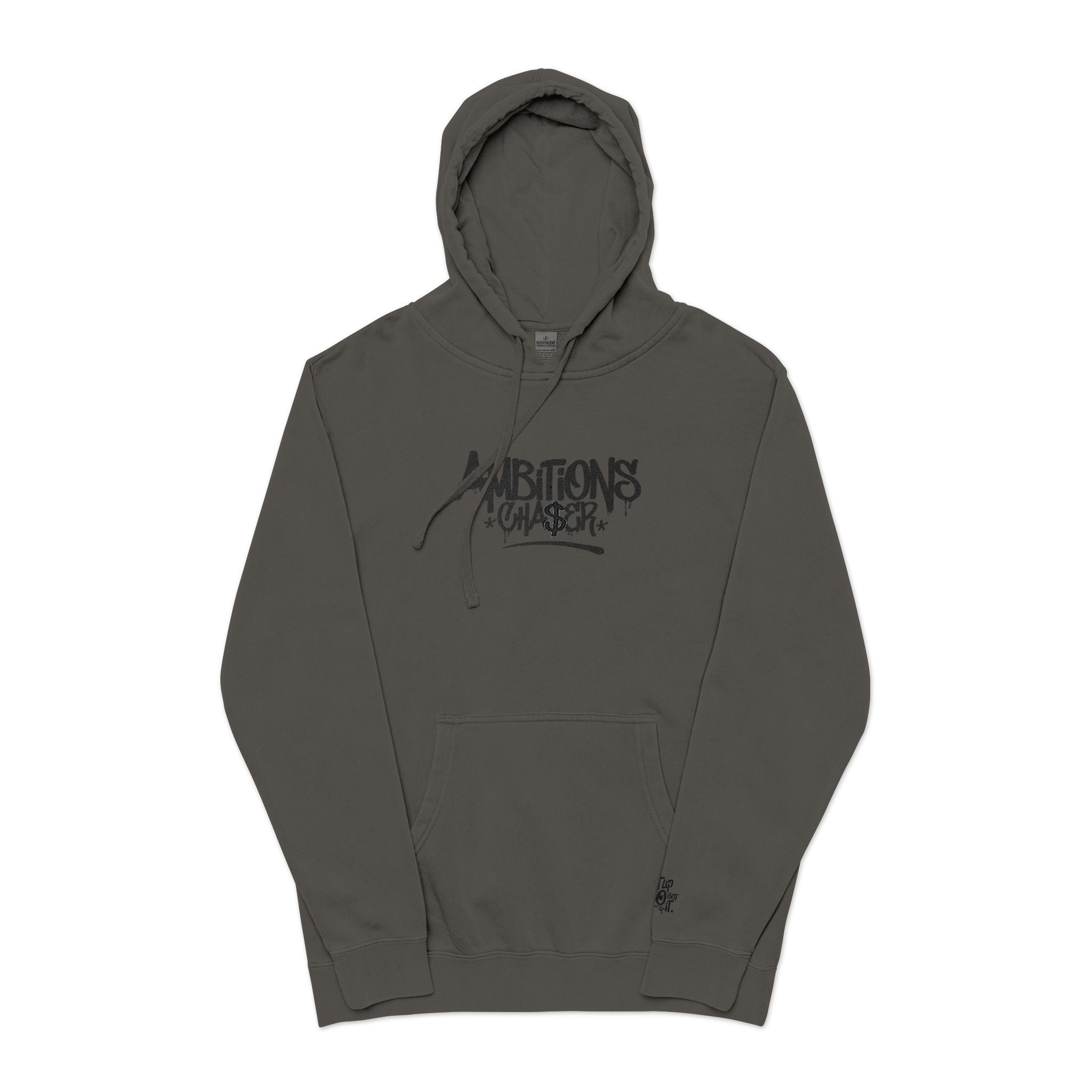 Embroidered Hoodie - Ambitions CHA$ER Logo, Get Up & Go Get It