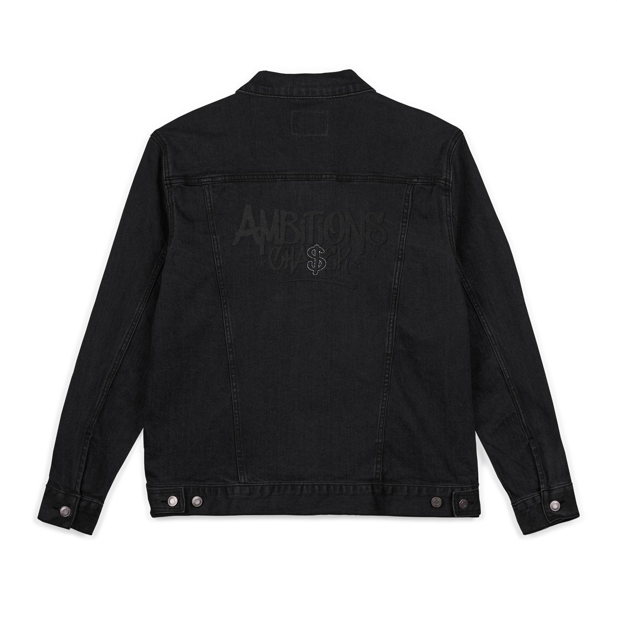 Denim Jacket (Embroidered Bold New Denim Ambitions CHA$ER Get Up & Go Get It)