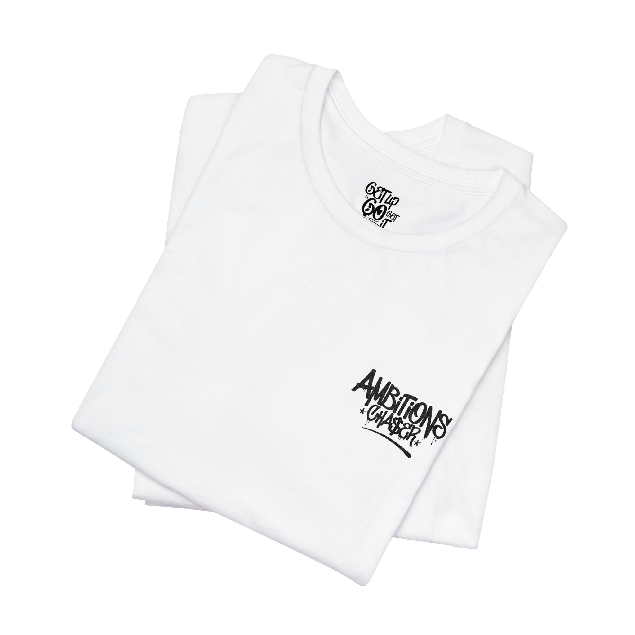 Embroidered Short Sleeve Tee - CHA$ER Logo - Get Up & Go Get It