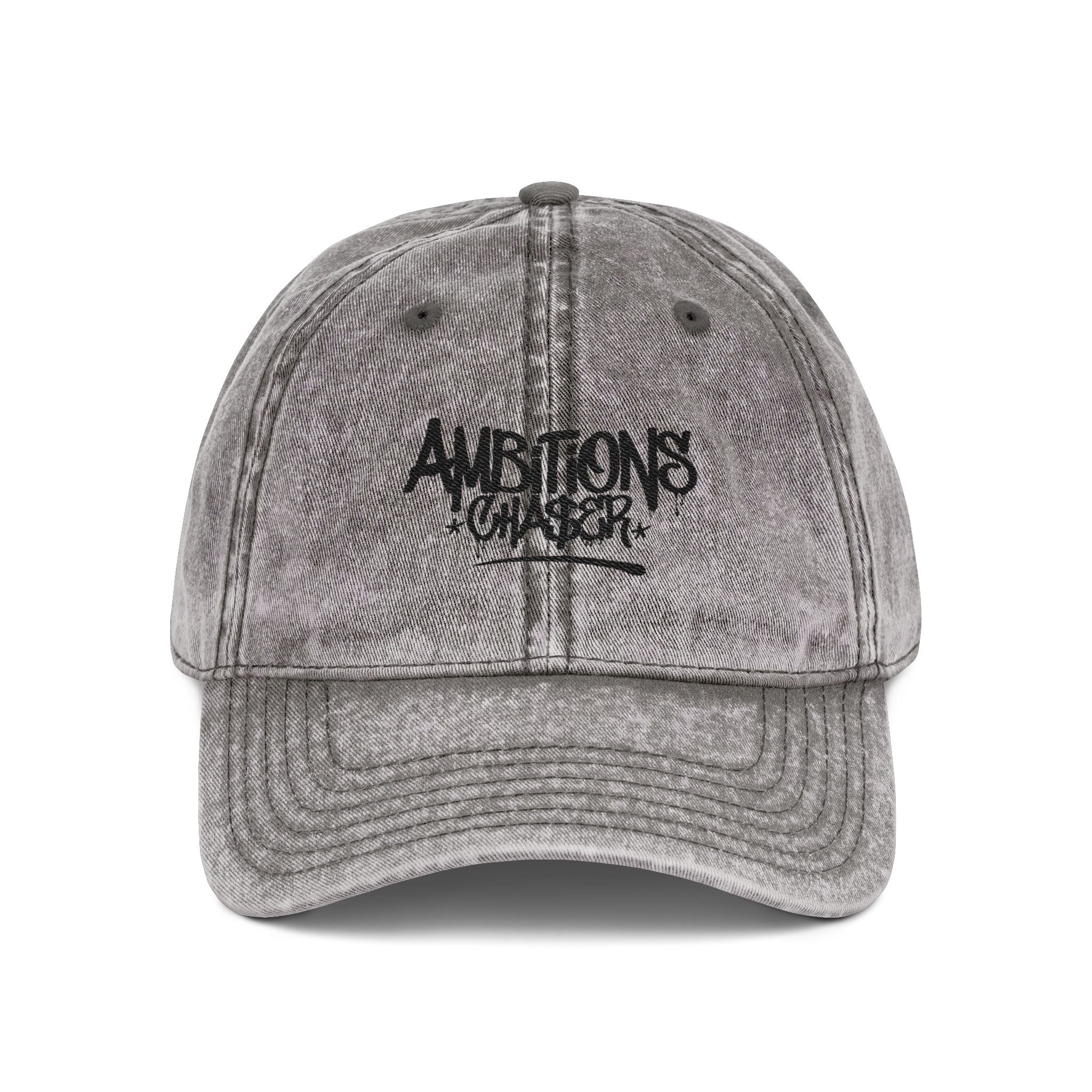 Embroidered Cap - Vintage Washed Ambitions CHA$ER Get Up & Go Get It