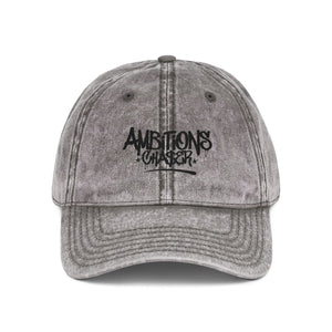 Embroidered Cap - Vintage Washed Ambitions CHA$ER Get Up & Go Get It