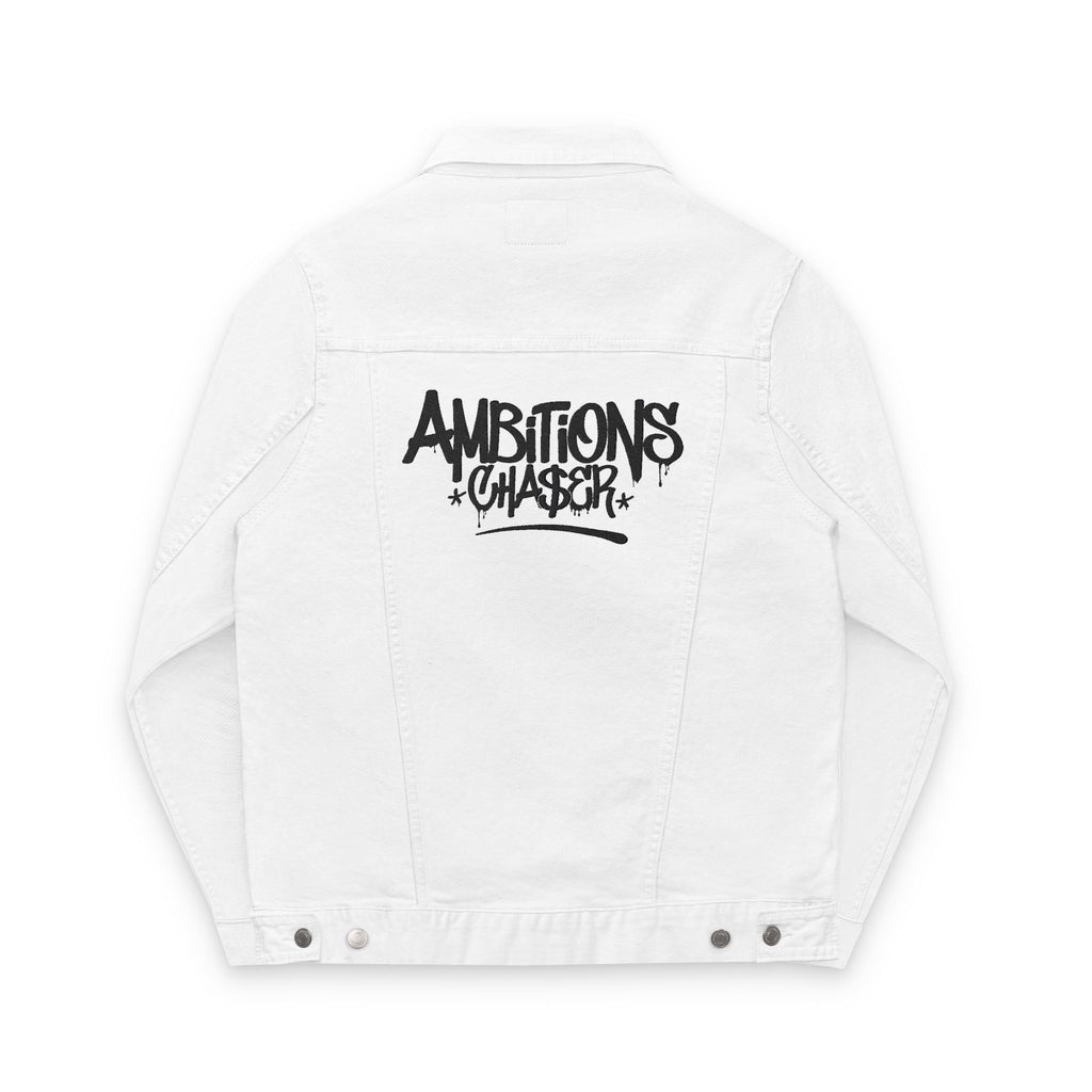 Denim Jacket (Embroidered Bold New Denim Ambitions CHA$ER Get Up & Go Get It)