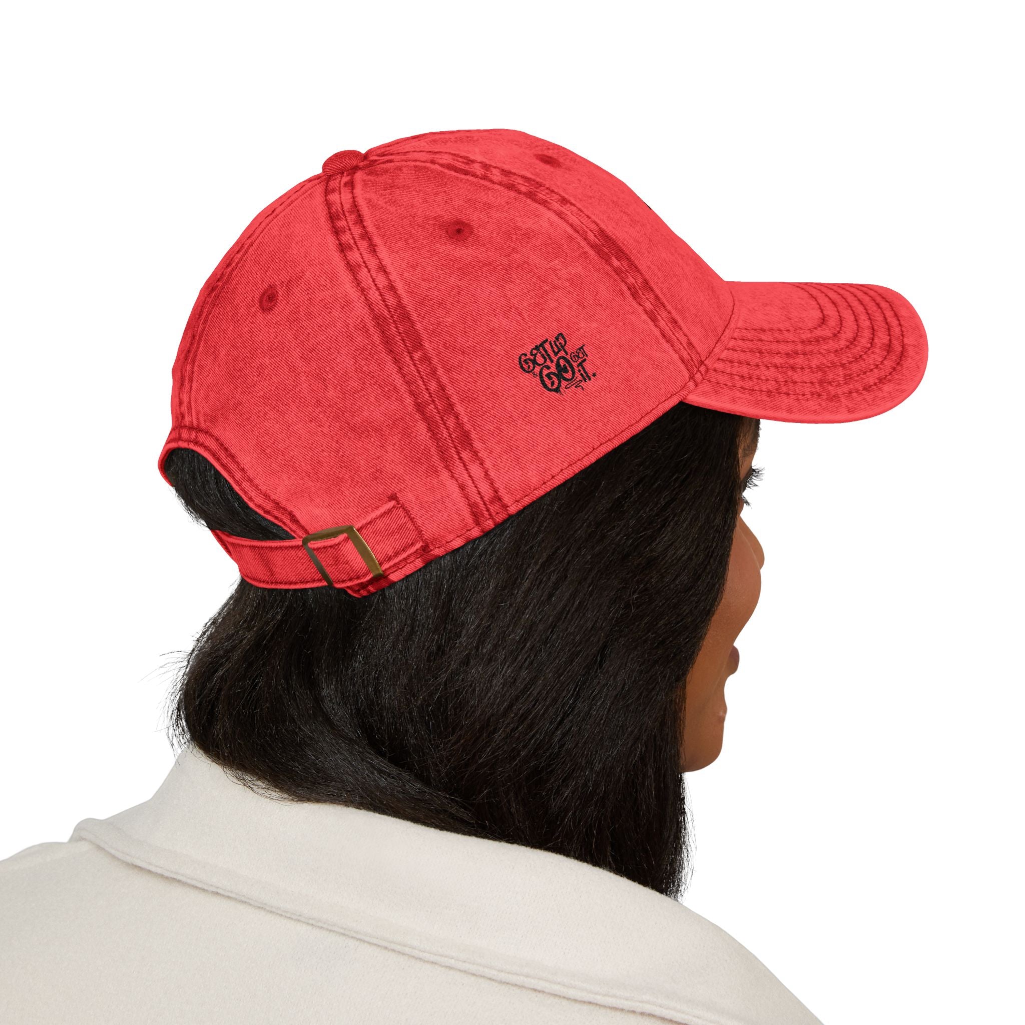 Embroidered Cap - Vintage Washed Ambitions CHA$ER Get Up & Go Get It