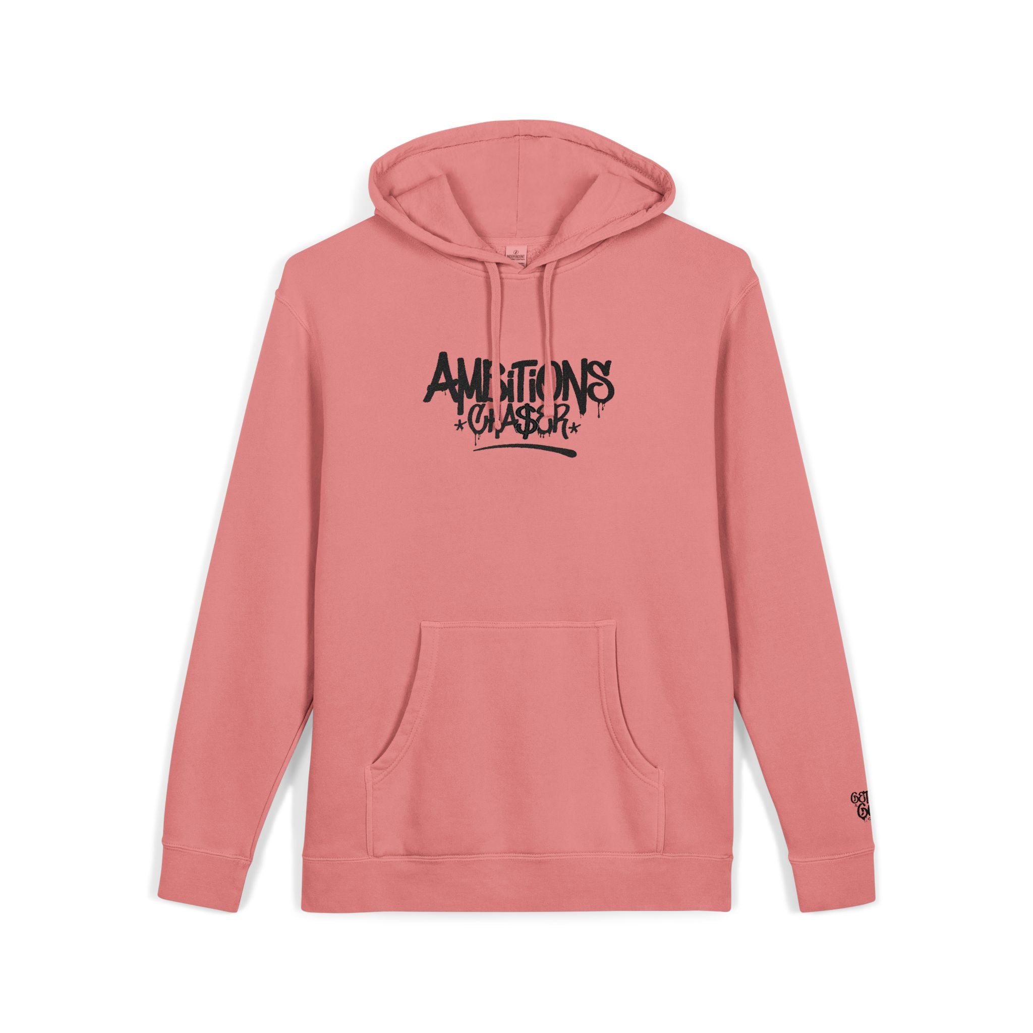 Embroidered Hoodie - Ambitions CHA$ER Logo, Get Up & Go Get It