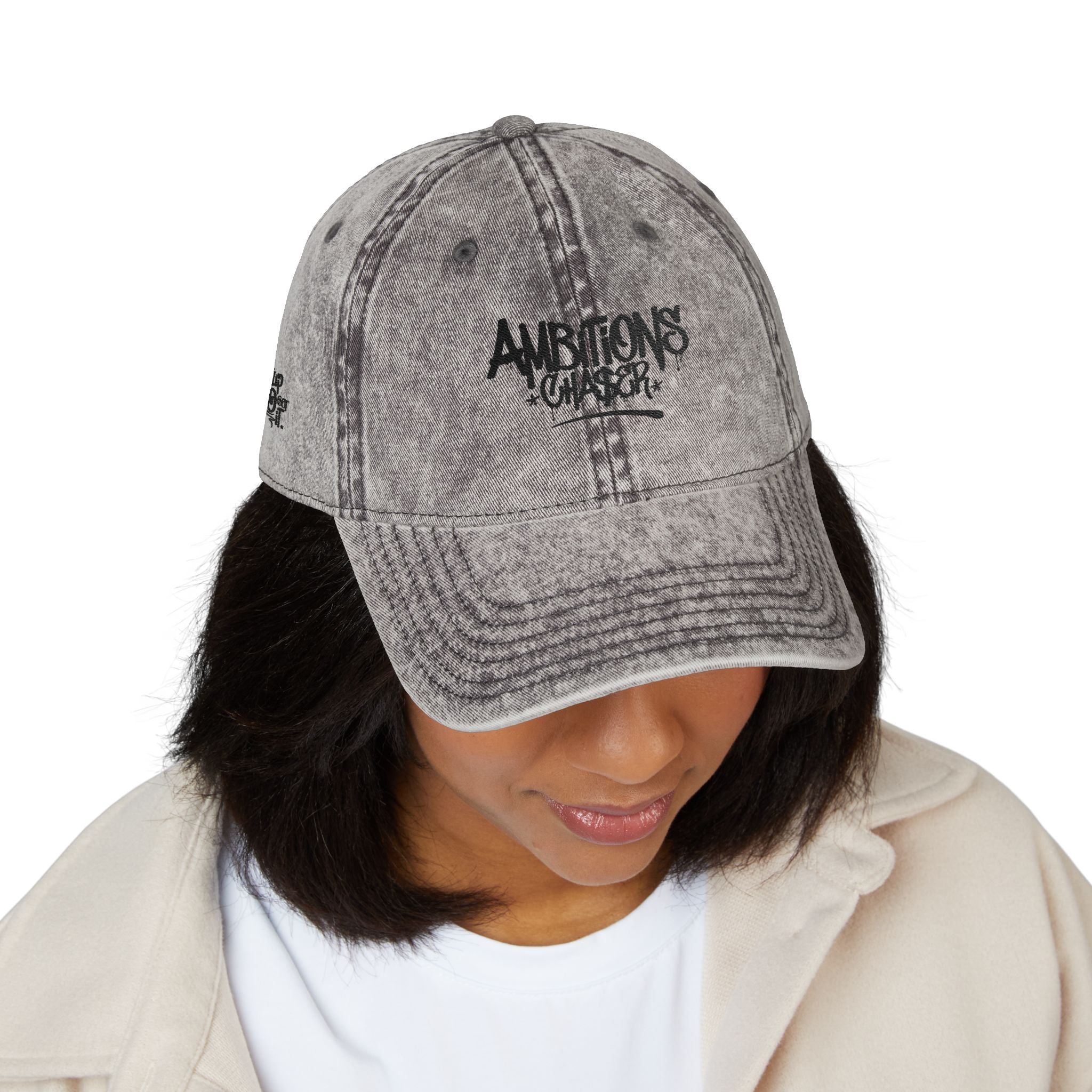 Embroidered Cap - Vintage Washed Ambitions CHA$ER Get Up & Go Get It