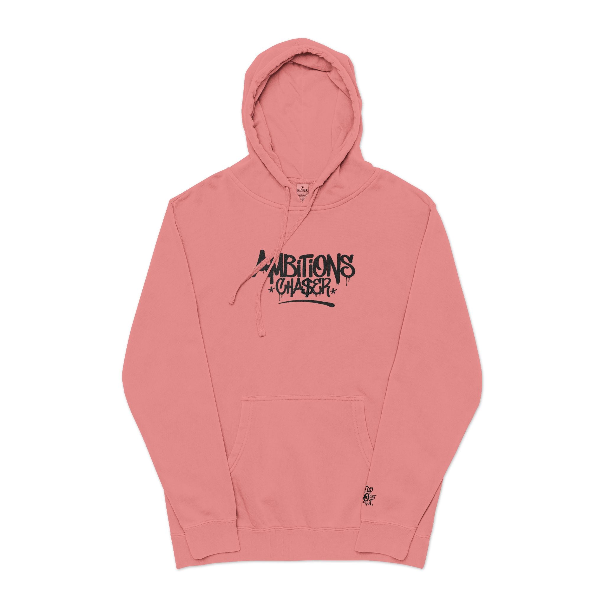 Embroidered Hoodie - Ambitions CHA$ER Logo, Get Up & Go Get It