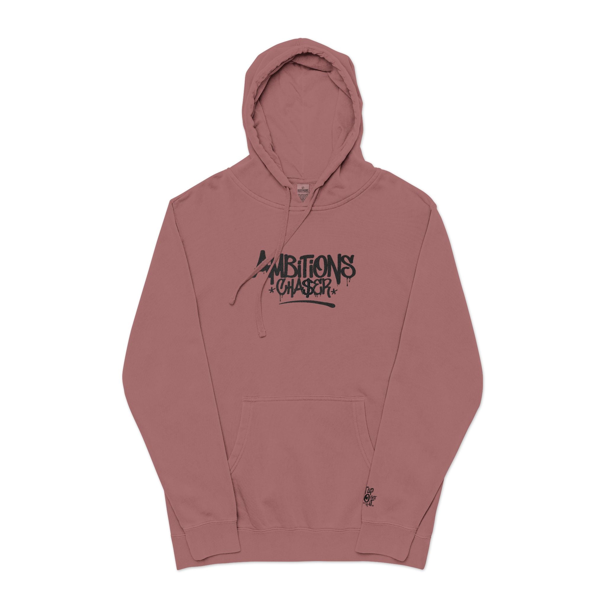 Embroidered Hoodie - Ambitions CHA$ER Logo, Get Up & Go Get It