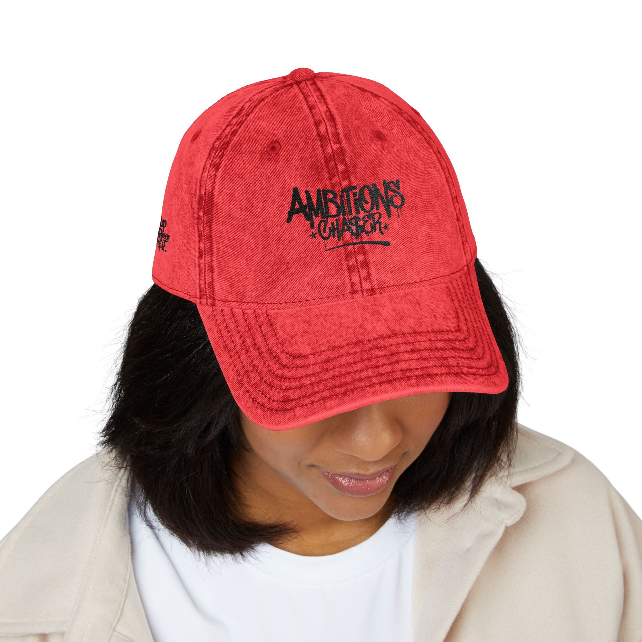 Embroidered Cap - Vintage Washed Ambitions CHA$ER Get Up & Go Get It