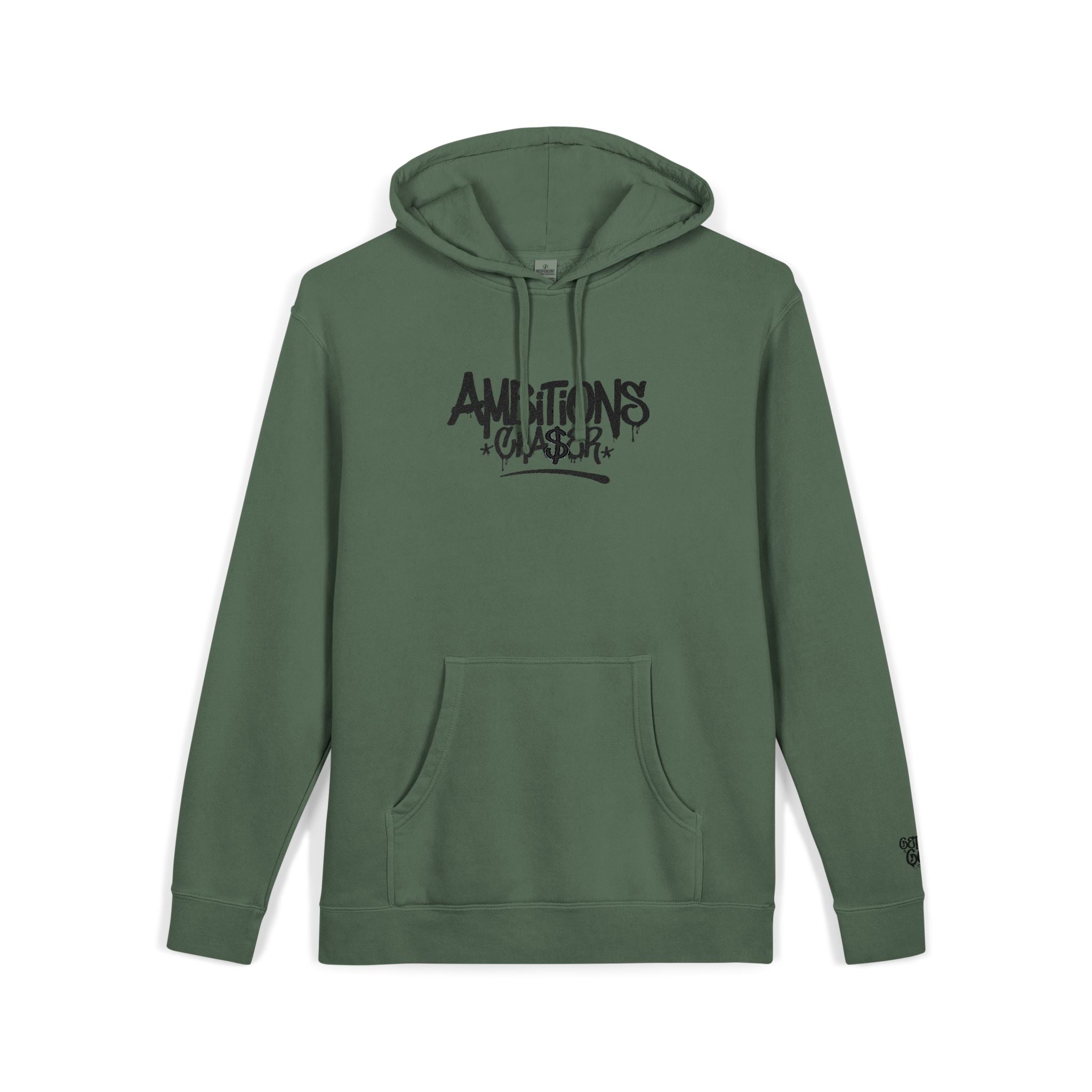 Embroidered Hoodie - Ambitions CHA$ER Logo, Get Up & Go Get It