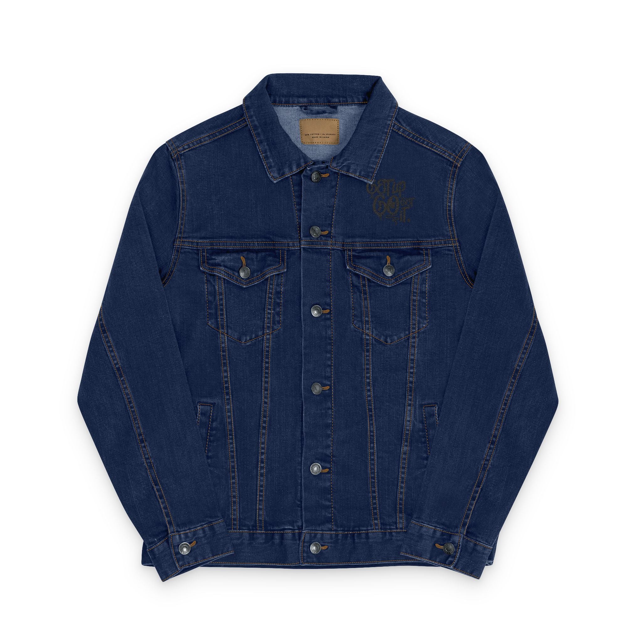 Denim Jacket (Embroidered Bold New Denim Ambitions CHA$ER Get Up & Go Get It)