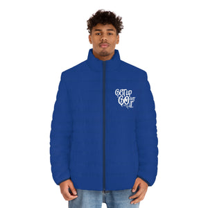 Men's Puffer Jacket - Icy Cold Ambitions CHA$ER Get Up & Go Get It