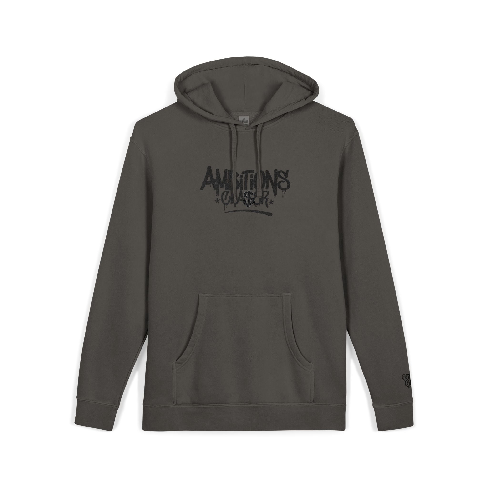 Embroidered Hoodie - Ambitions CHA$ER Logo, Get Up & Go Get It