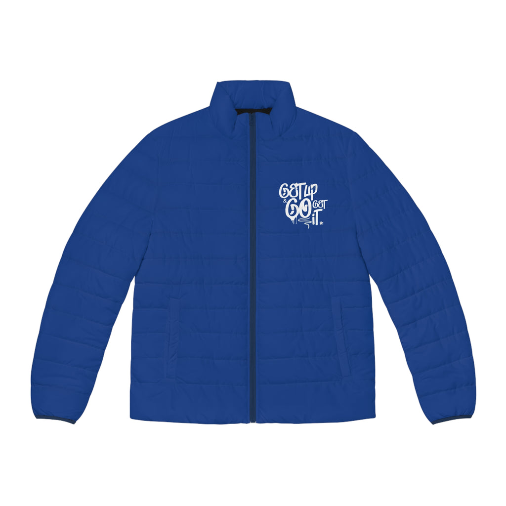 Men's Puffer Jacket - Icy Cold Ambitions CHA$ER Get Up & Go Get It