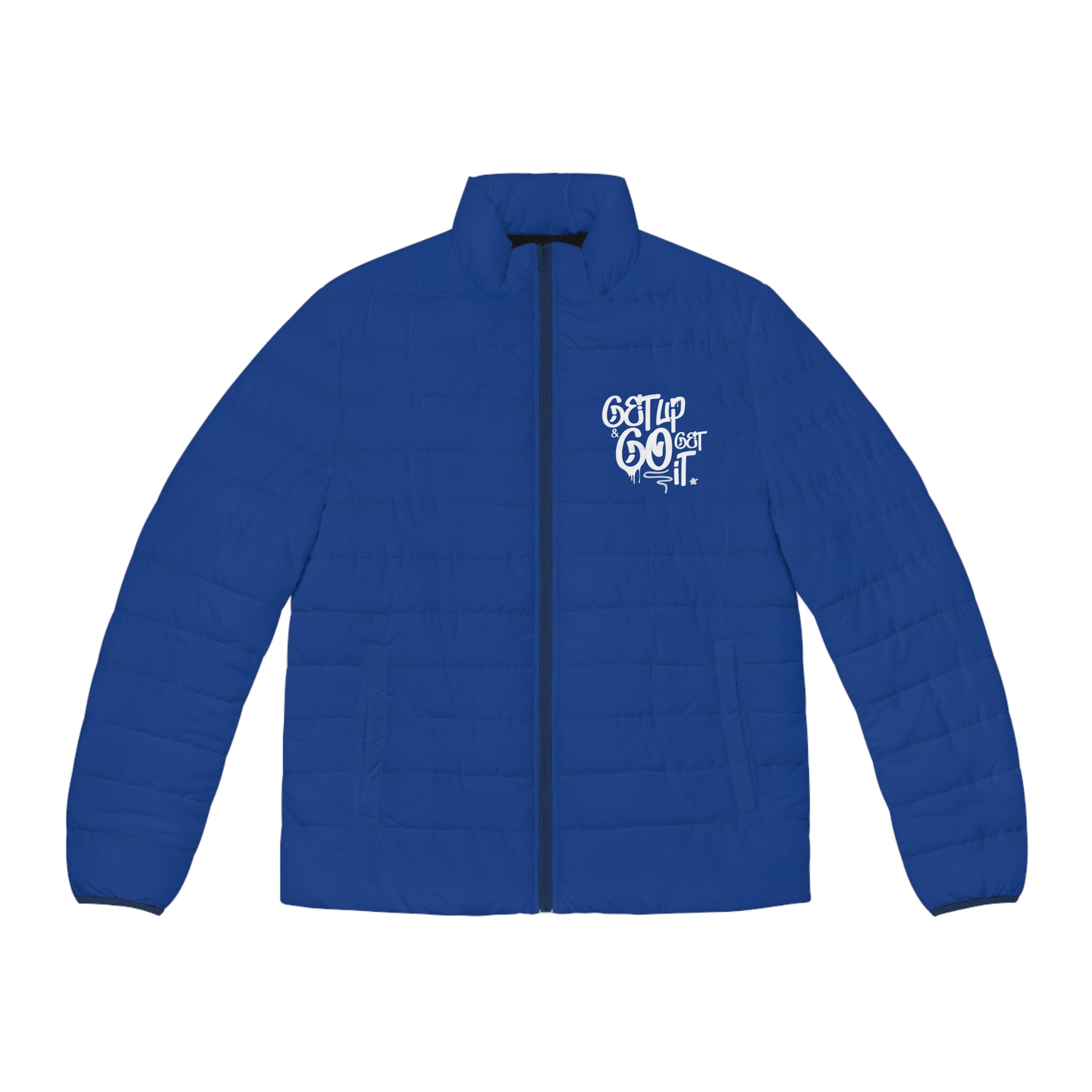 Men's Puffer Jacket - Icy Cold Ambitions CHA$ER Get Up & Go Get It