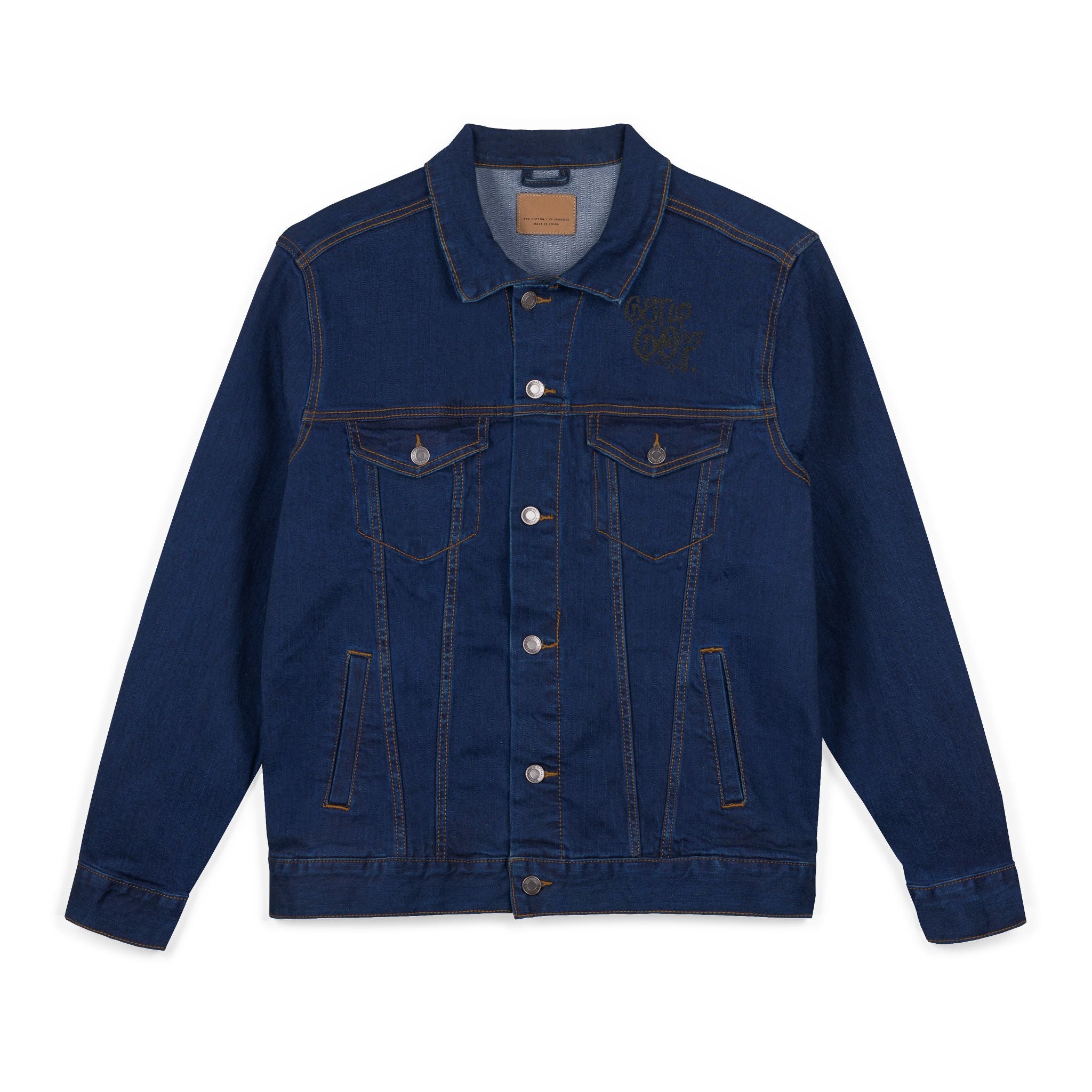 Denim Jacket (Embroidered Bold New Denim Ambitions CHA$ER Get Up & Go Get It)