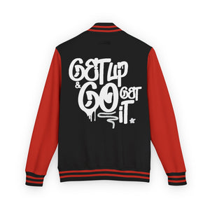 Varsity Jacket Letterman Jacket Ambitions CHA$ER Get Up & Go Get It Unisex Heavyweight
