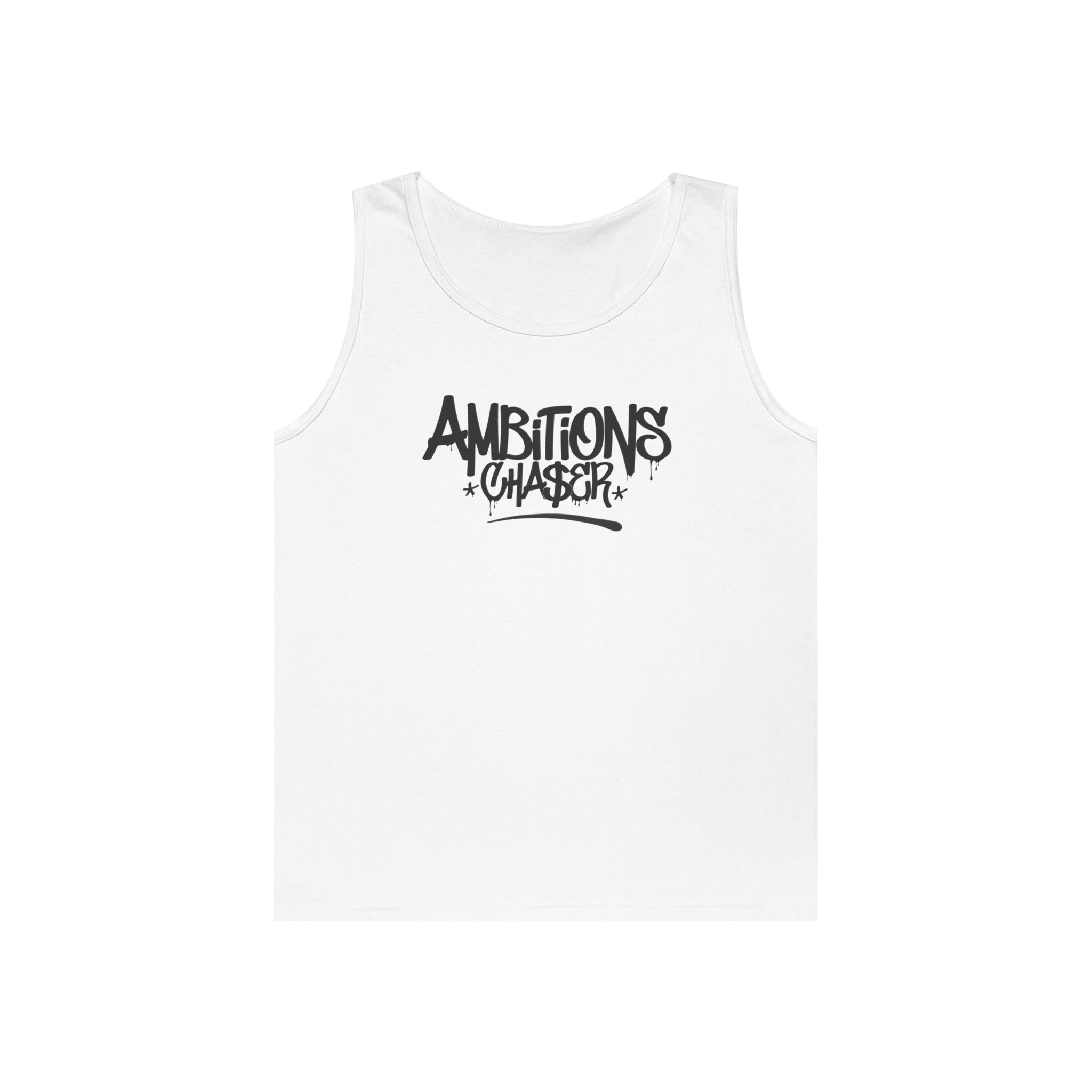 Ambitious Chaser Unisex Heavy Cotton Tank Top - Perfect for Summer, Gym Wear, Motivational Gift, Casual Wear, Celebrations