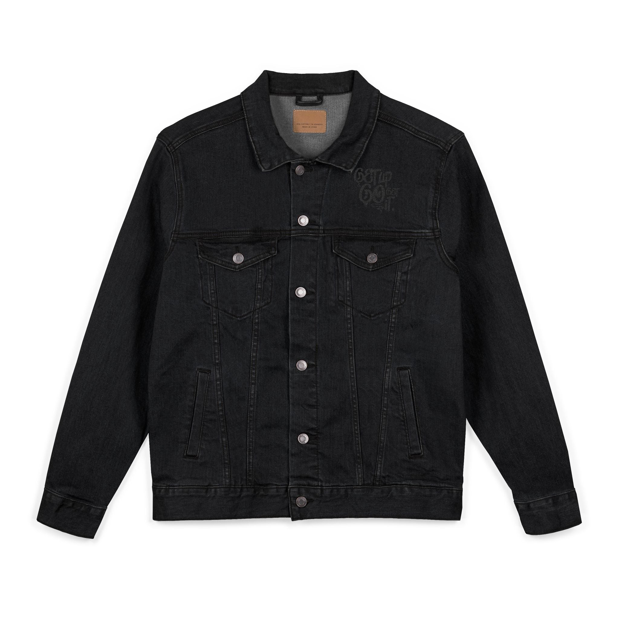 Denim Jacket (Embroidered Bold New Denim Ambitions CHA$ER Get Up & Go Get It)