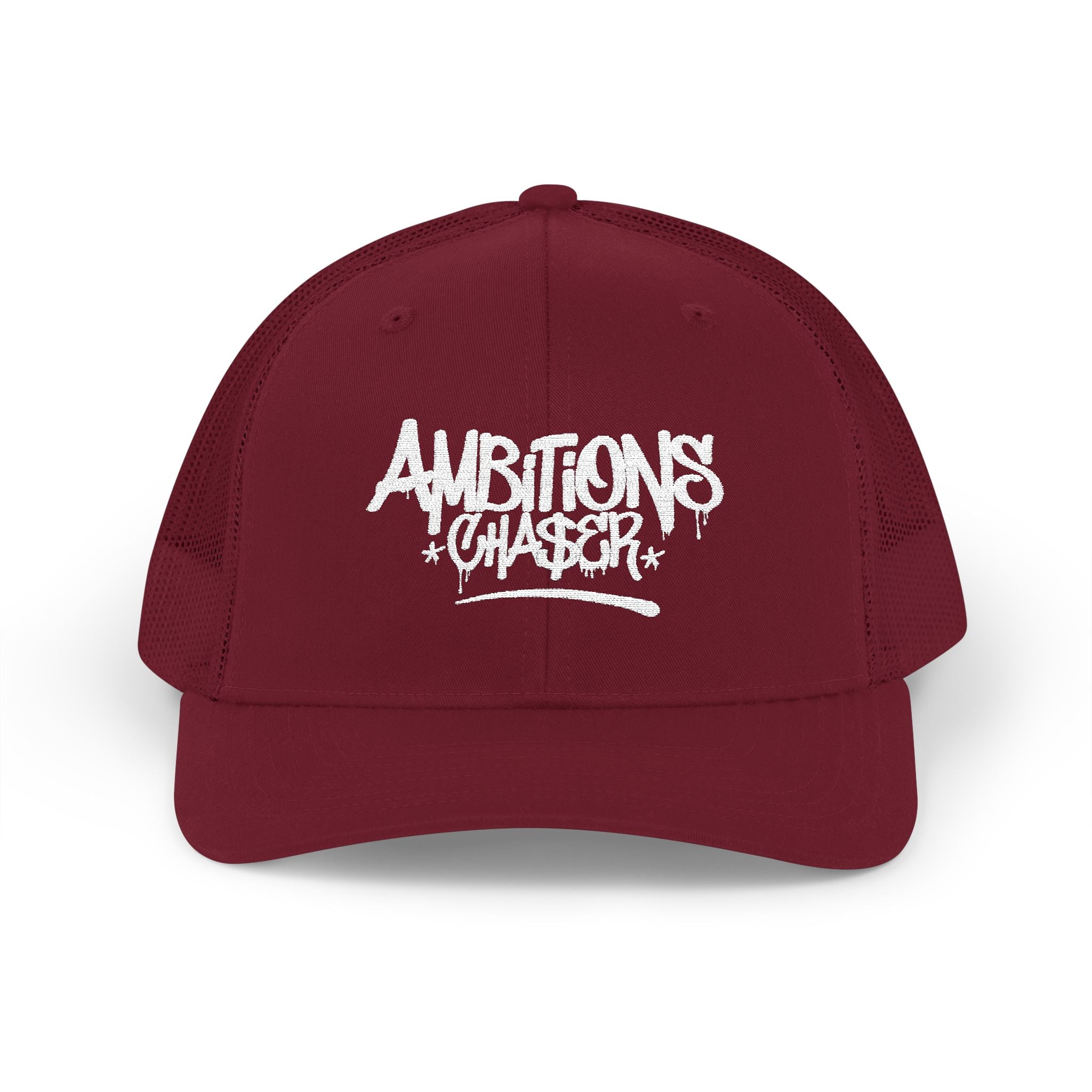 Embroidered Trucker Cap: Ambitions CHA$ER Design