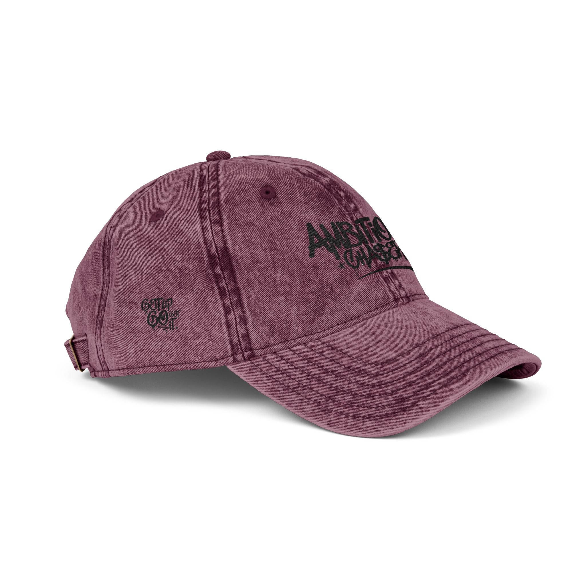 Embroidered Cap - Vintage Washed Ambitions CHA$ER Get Up & Go Get It