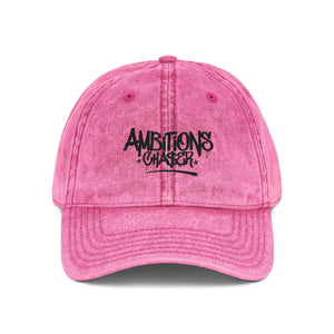 Embroidered Cap - Vintage Washed Ambitions CHA$ER Get Up & Go Get It