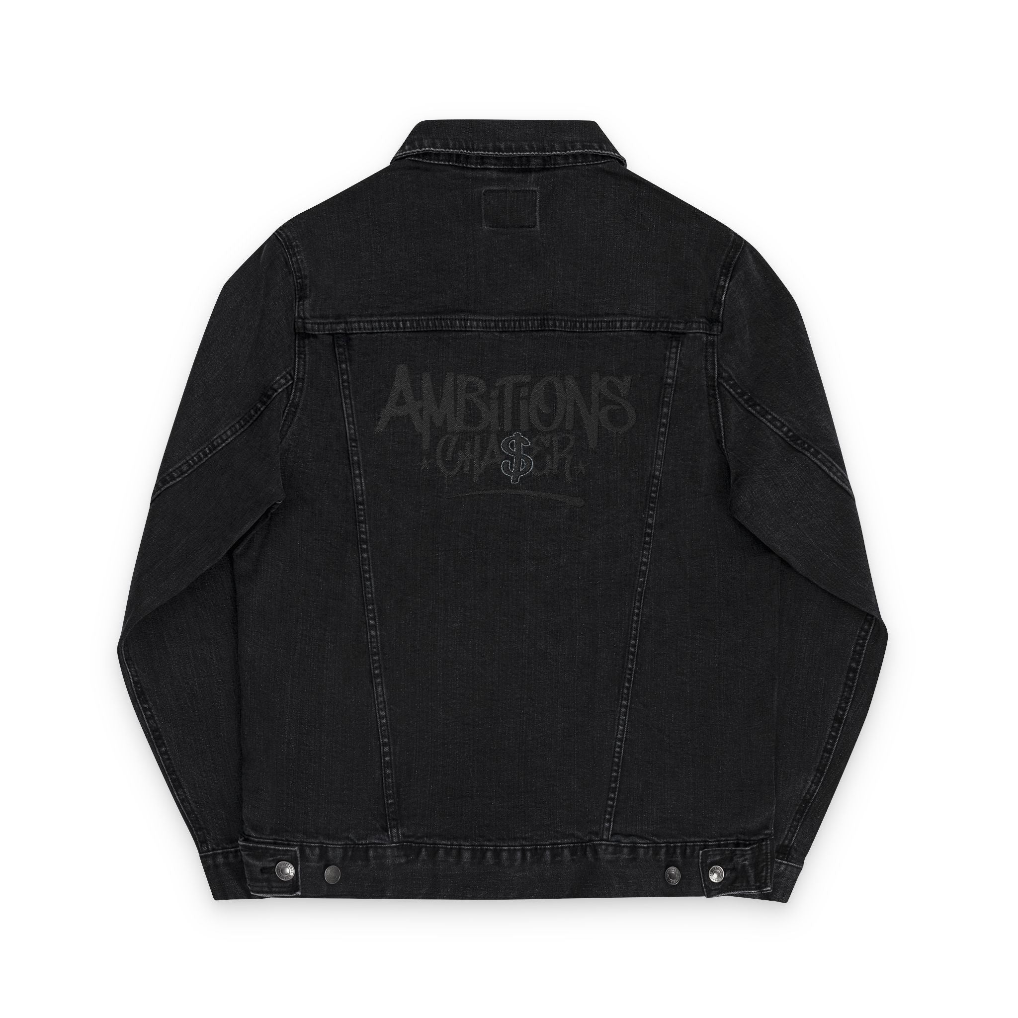 Denim Jacket (Embroidered Bold New Denim Ambitions CHA$ER Get Up & Go Get It)