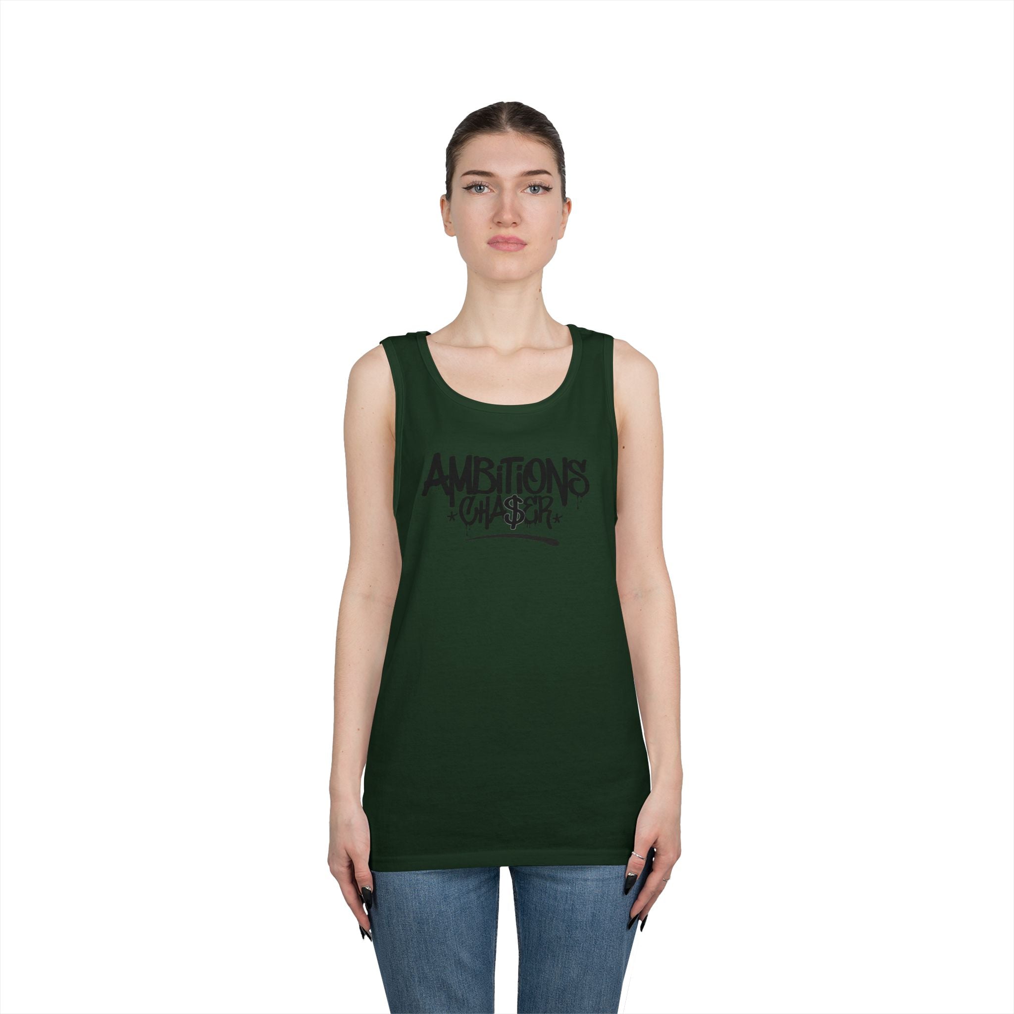 Ambitious Chaser Unisex Heavy Cotton Tank Top - Perfect for Summer, Gym Wear, Motivational Gift, Casual Wear, Celebrations