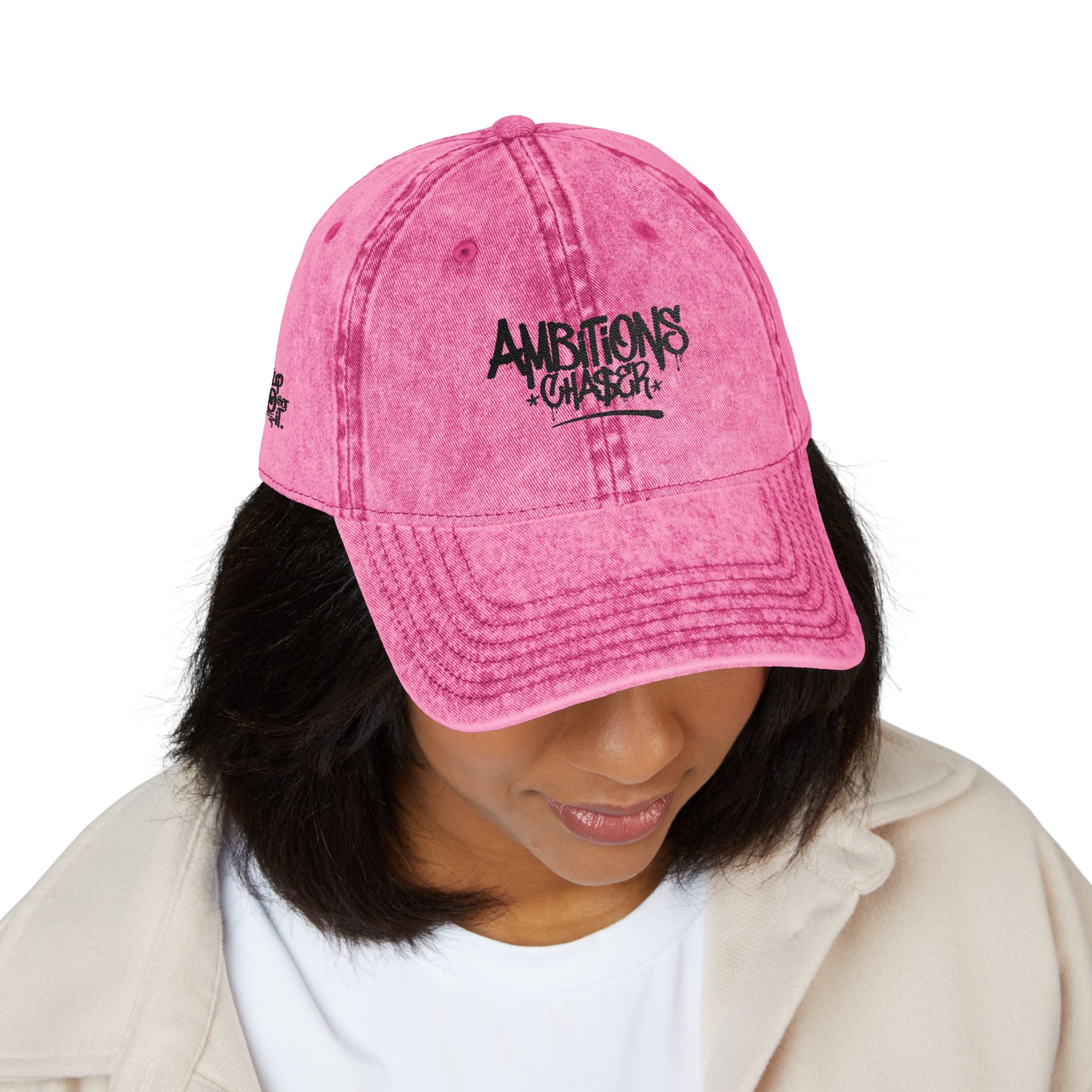 Embroidered Cap - Vintage Washed Ambitions CHA$ER Get Up & Go Get It
