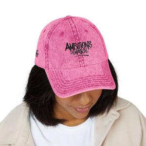 Embroidered Cap - Vintage Washed Ambitions CHA$ER Get Up & Go Get It