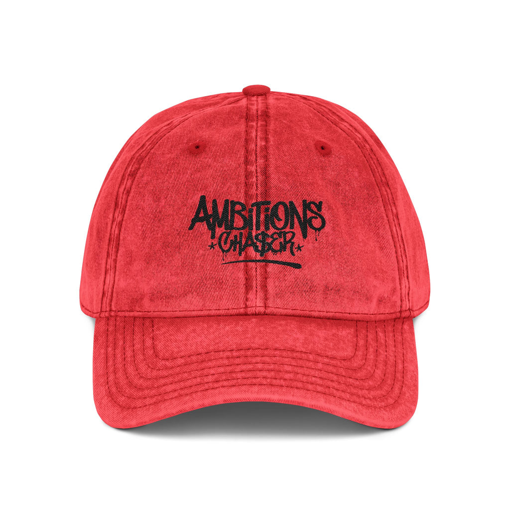 Embroidered Cap - Vintage Washed Ambitions CHA$ER Get Up & Go Get It