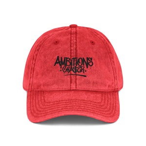Embroidered Cap - Vintage Washed Ambitions CHA$ER Get Up & Go Get It
