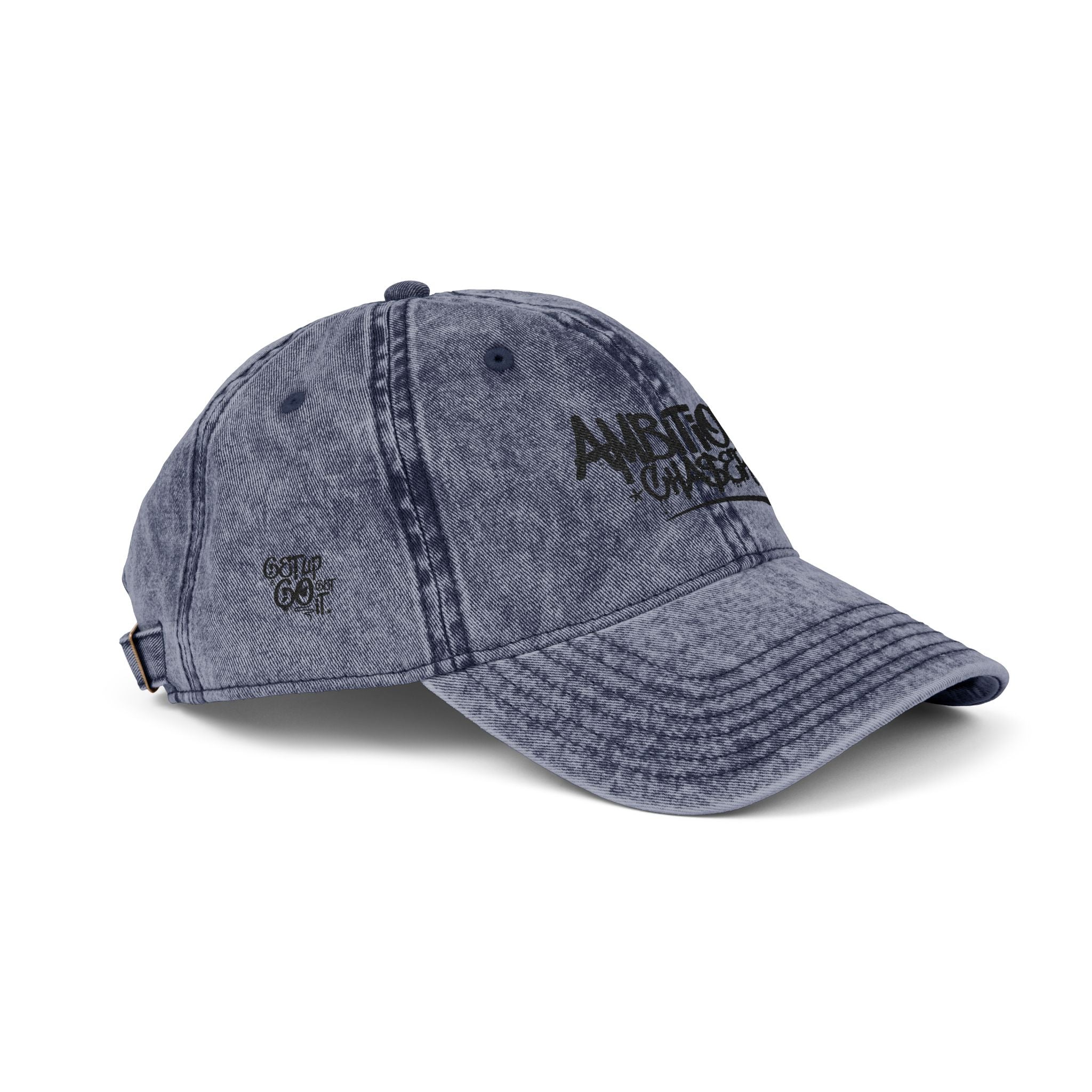 Embroidered Cap - Vintage Washed Ambitions CHA$ER Get Up & Go Get It