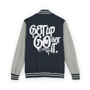 Varsity Jacket Letterman Jacket Ambitions CHA$ER Get Up & Go Get It Unisex Heavyweight